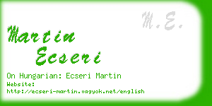 martin ecseri business card